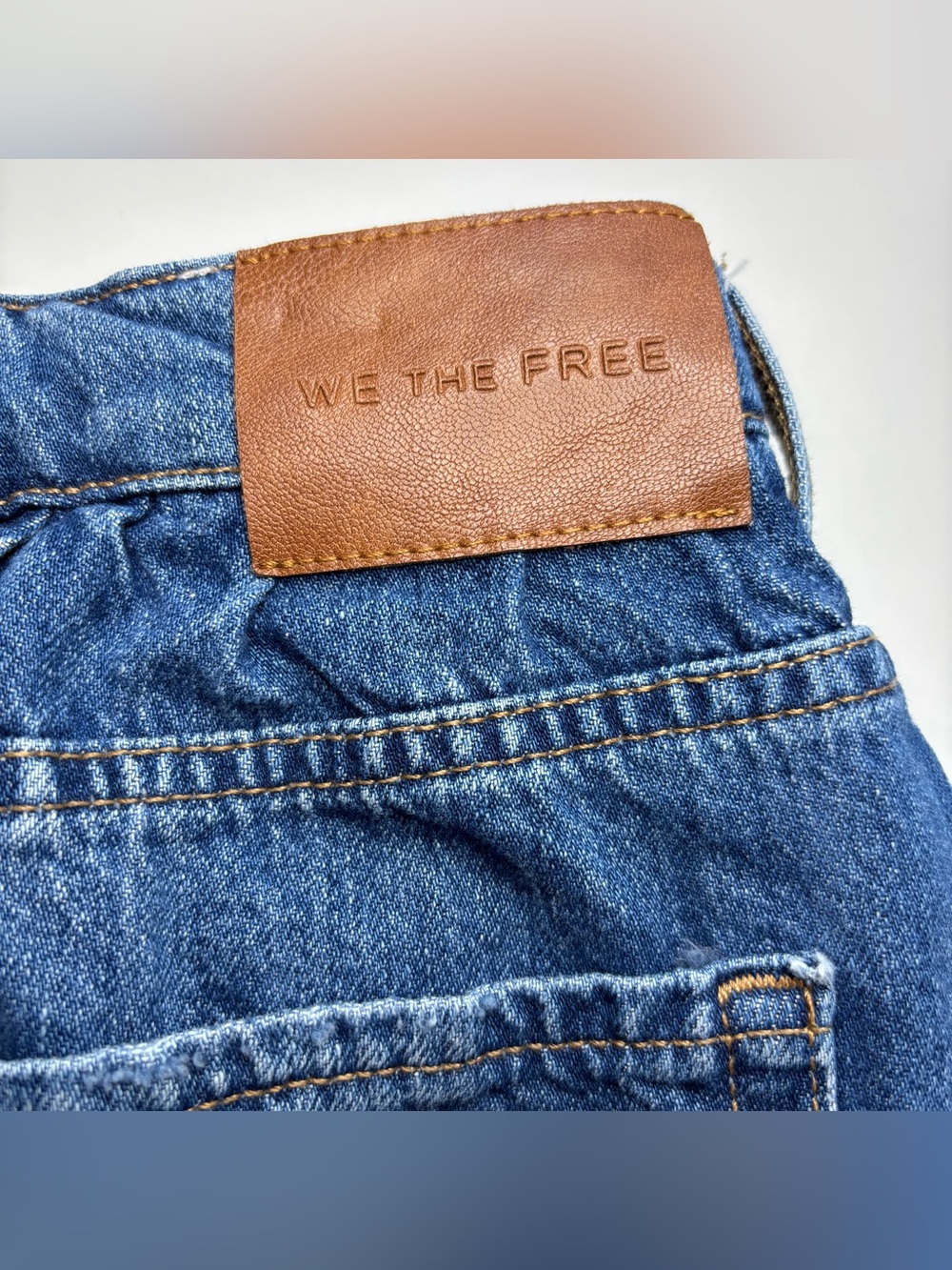 FREE PEOPLE WE THE FREE DENIM MICRO MINI SKORT SKIRT BLUE SIZE 24 - Picture 6 of 11